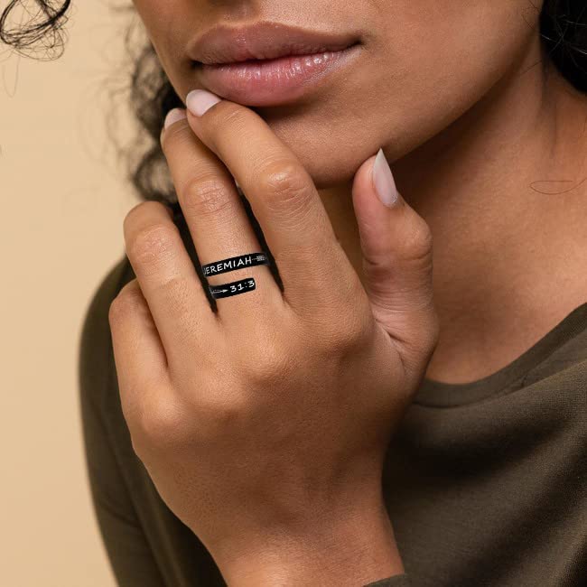 ZRAY Silver Keep Going Ring Inspirational Jewelry Stainless Steel Engraving Size Adjustable Personality Encouragement Gift for Women Teens Girls - Image 5
